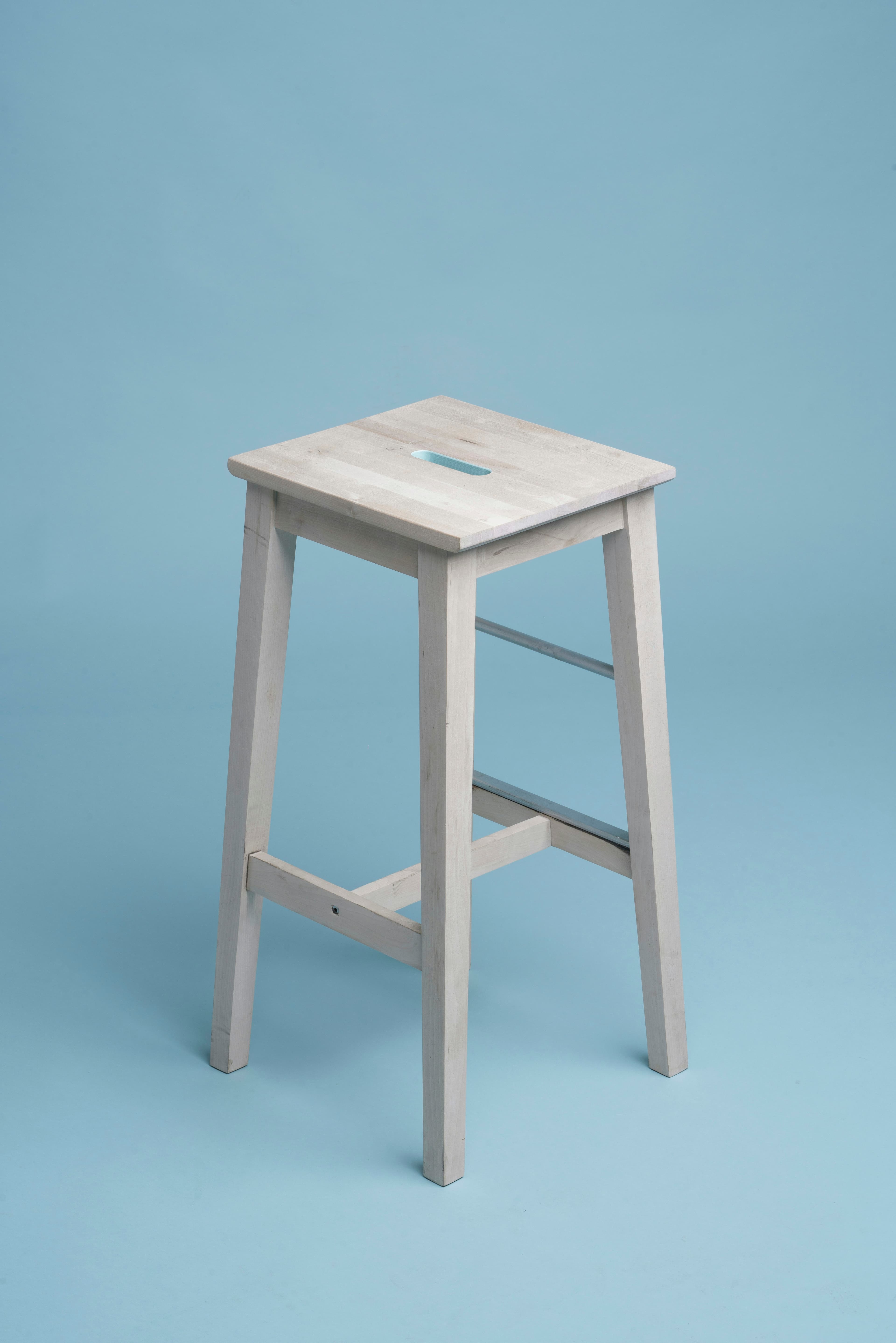 Woorden stool on  plain background